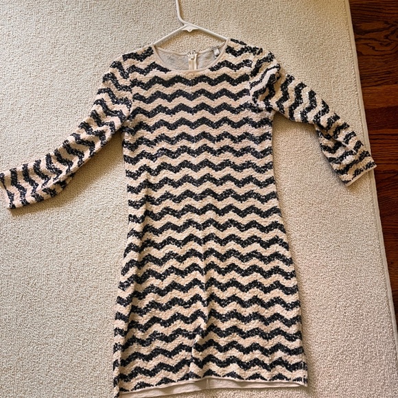 JCREW Sequin Chevron Mini Dress, Size XXS - Picture 2 of 4